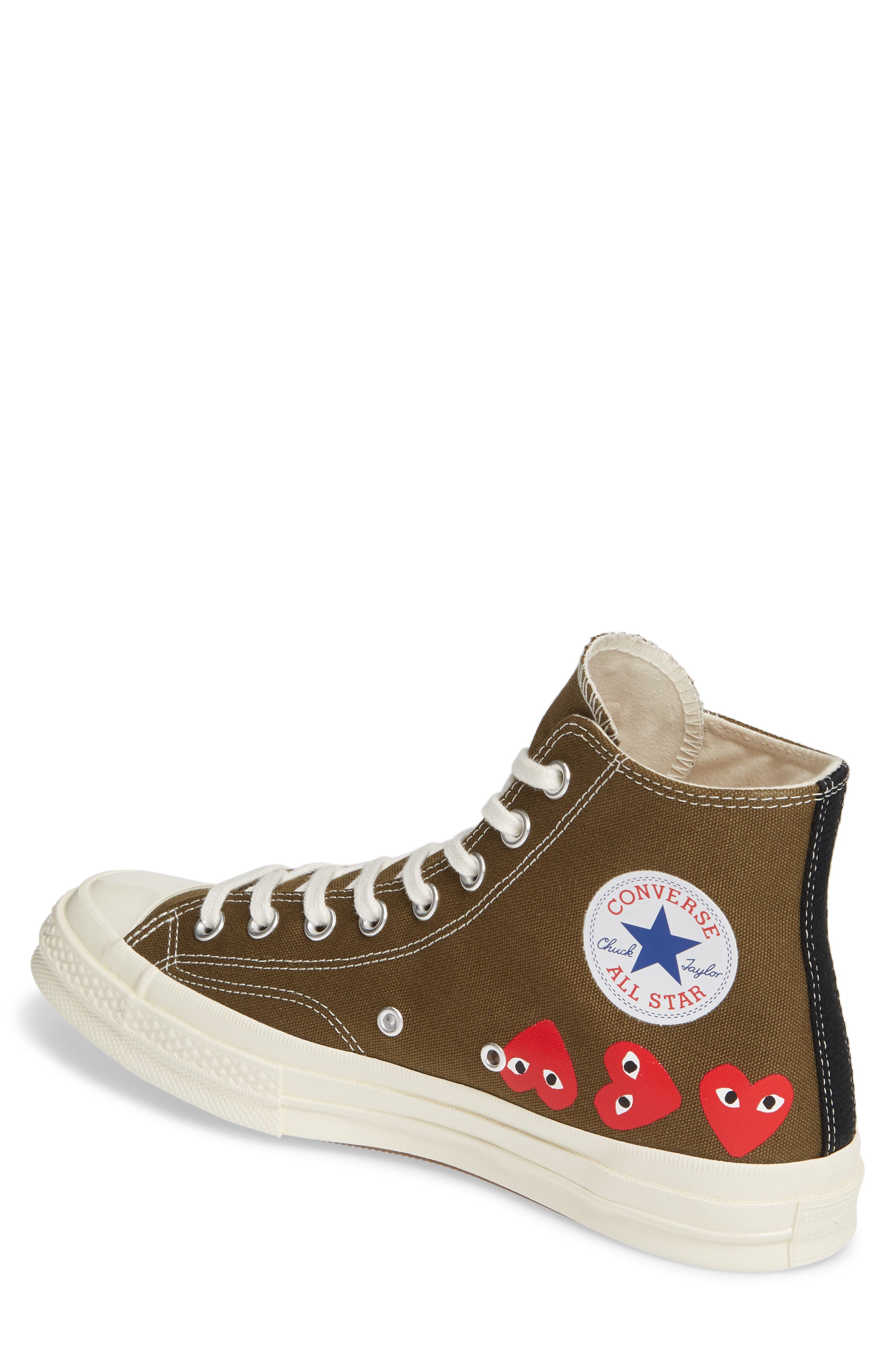 Comme des Garçons PLAY x Converse Chuck Taylor<sup>®</sup> High Top Sneaker, Alternate, color, 