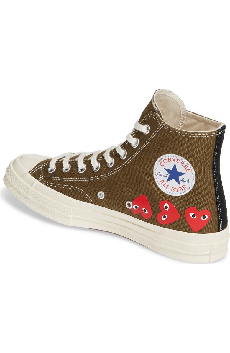 Comme des Garçons PLAY x Converse Chuck Taylor<sup>®</sup> High Top Sneaker, Alternate, color,