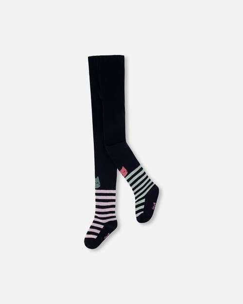 Deux Par Deux Knit Tights In Black