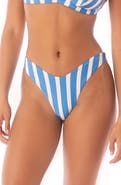 Maaji Azure Stripes Splendour High Cut Reversible Bikini Bottoms