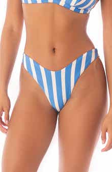 Maaji Azure Stripes Splendour High Cut Reversible Bikini Bottoms