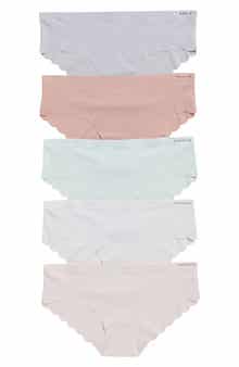 Danskin 5-Pack Laser Cut Scallop Edge Hipster Briefs