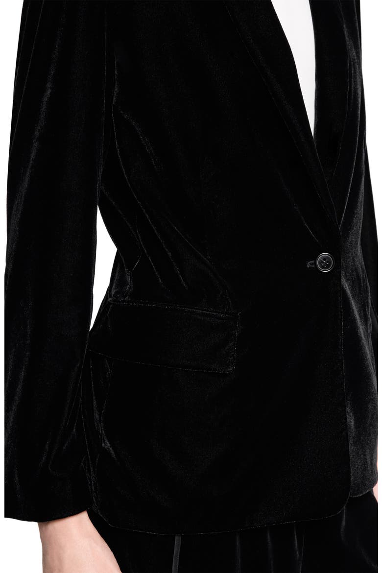Shawl Collar Velvet Blazer, Alternate, color, BLACK - 001