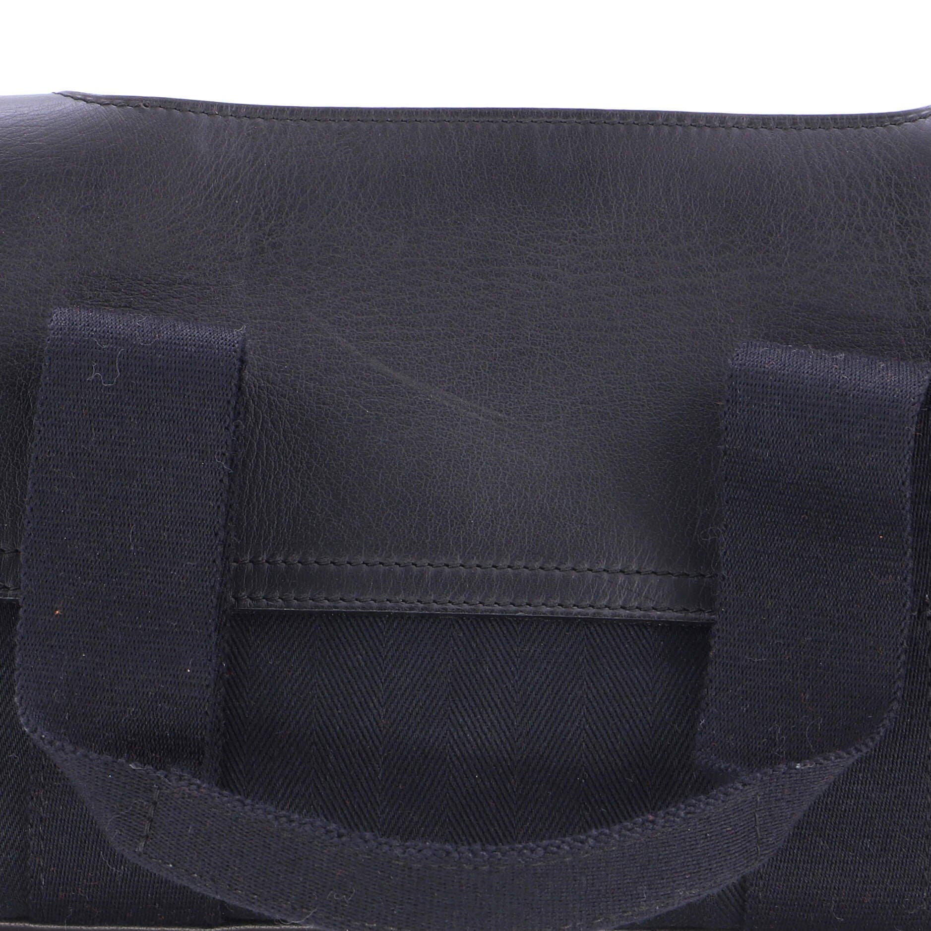 Valparaiso East West Bag Toile and Leather PM, Alternate, color, Noir