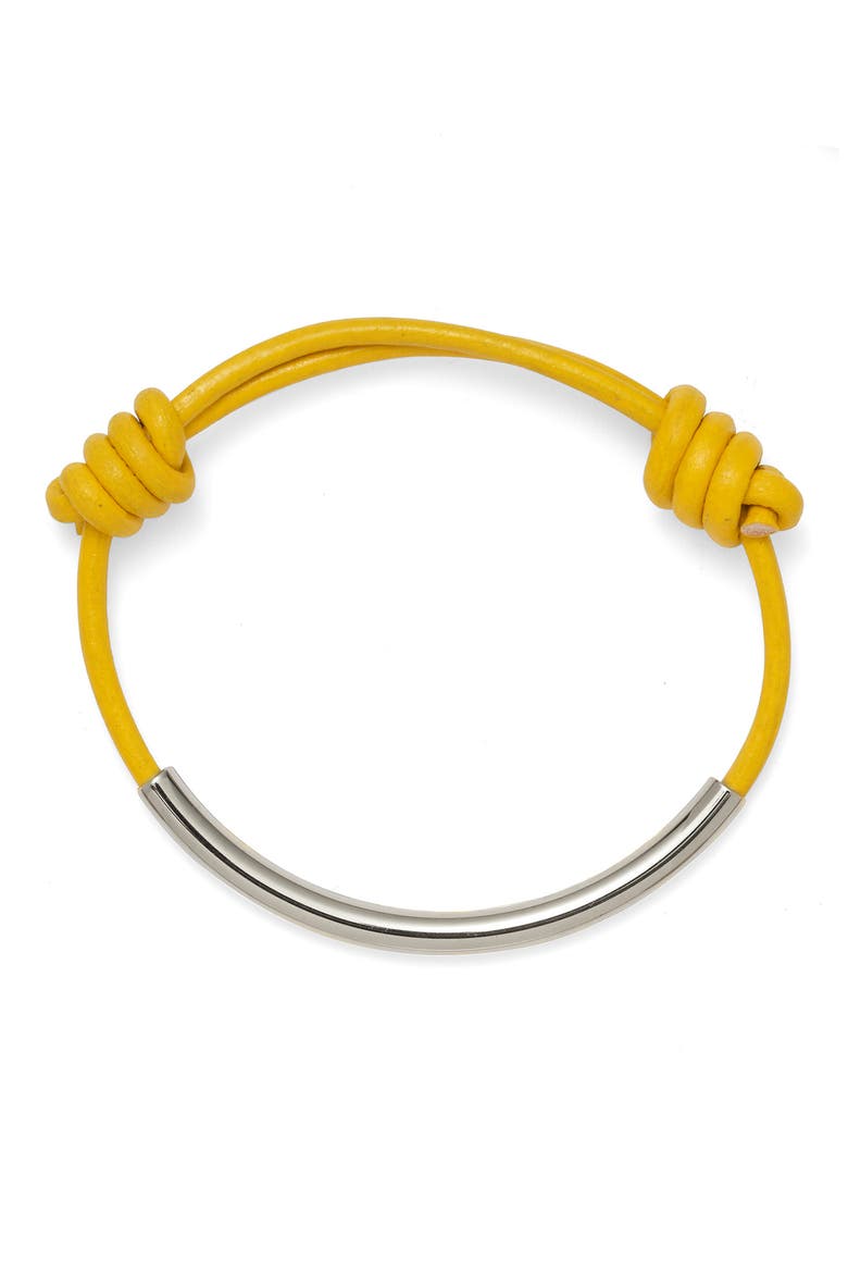 Leather Bond Bracelet, Main, color, SILVER/ YELLOW