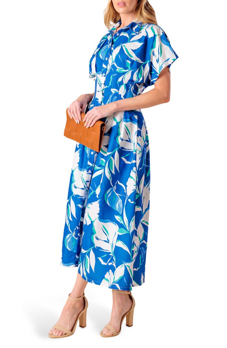 FLYING TOMATO Floral Puff Sleeve Shirtdress