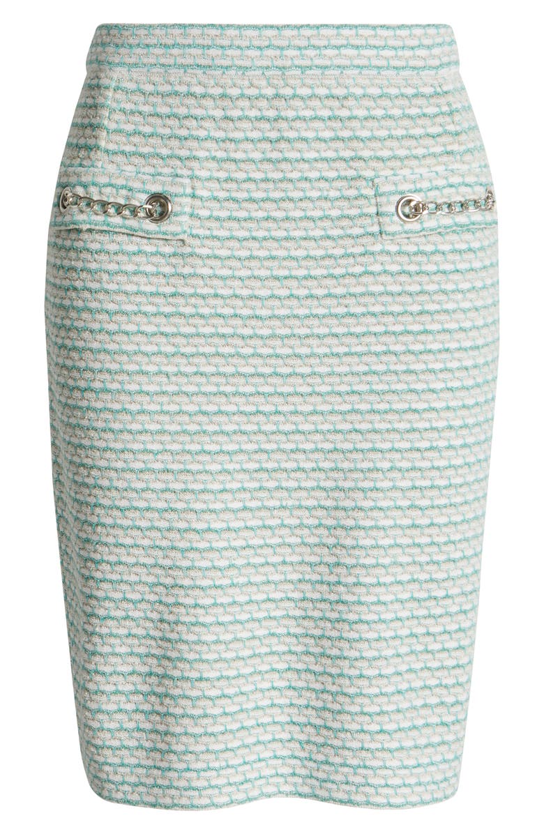 Ming Wang x Tanya Foster Tweed Pencil Skirt, Alternate, color, 