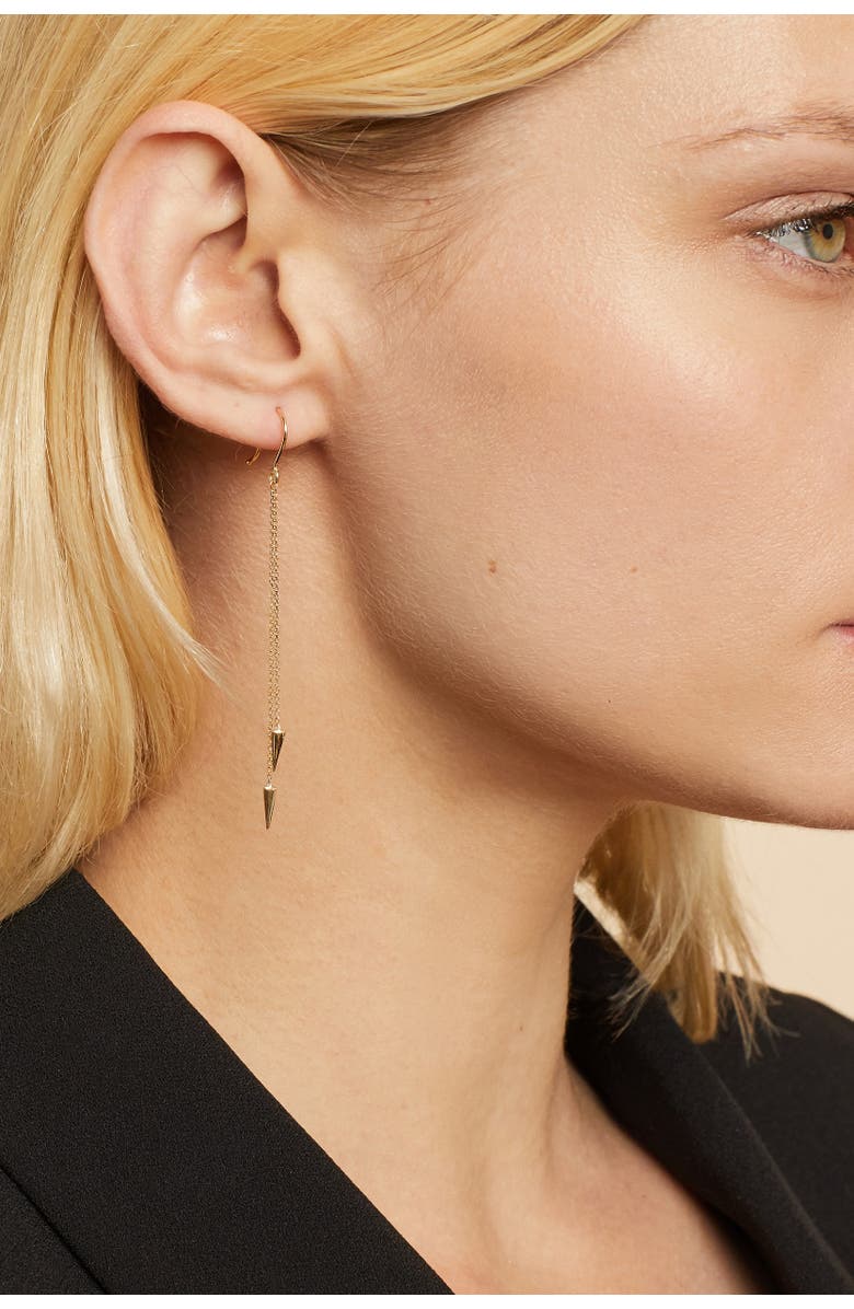 Oradina 14K Yellow Gold Sharp Dresser Drop Earrings, Alternate, color, Yellow Gold