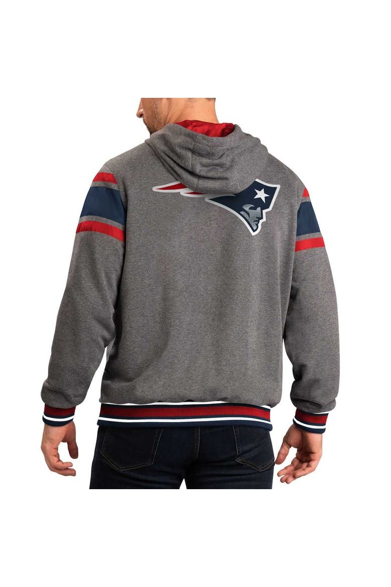Men's G-III Sports by Carl Banks Navy/Gray New England Patriots Extreme Full Back Reversible Hoodie Full-Zip Jacket, Alternate, color, Navy
