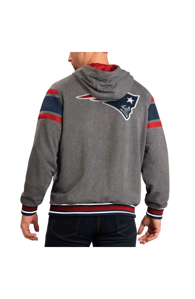 G-III SPORTS BY CARL BANKS Men's G-III Sports by Carl Banks Navy/Gray New England Patriots Extreme Full Back Reversible Hoodie Full-Zip Jacket, Alternate, color, Navy
