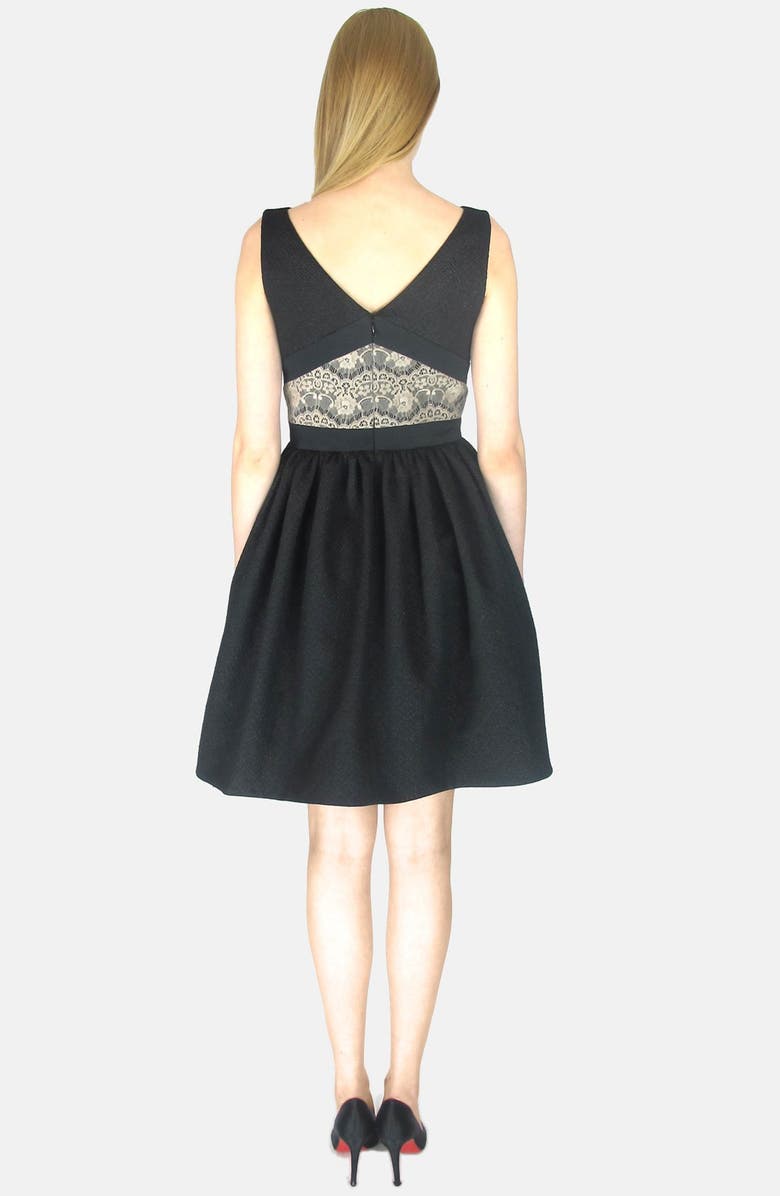 ERIN erin fetherston Bow Detail Jacquard Fit & Flare Dress, Alternate, color, 