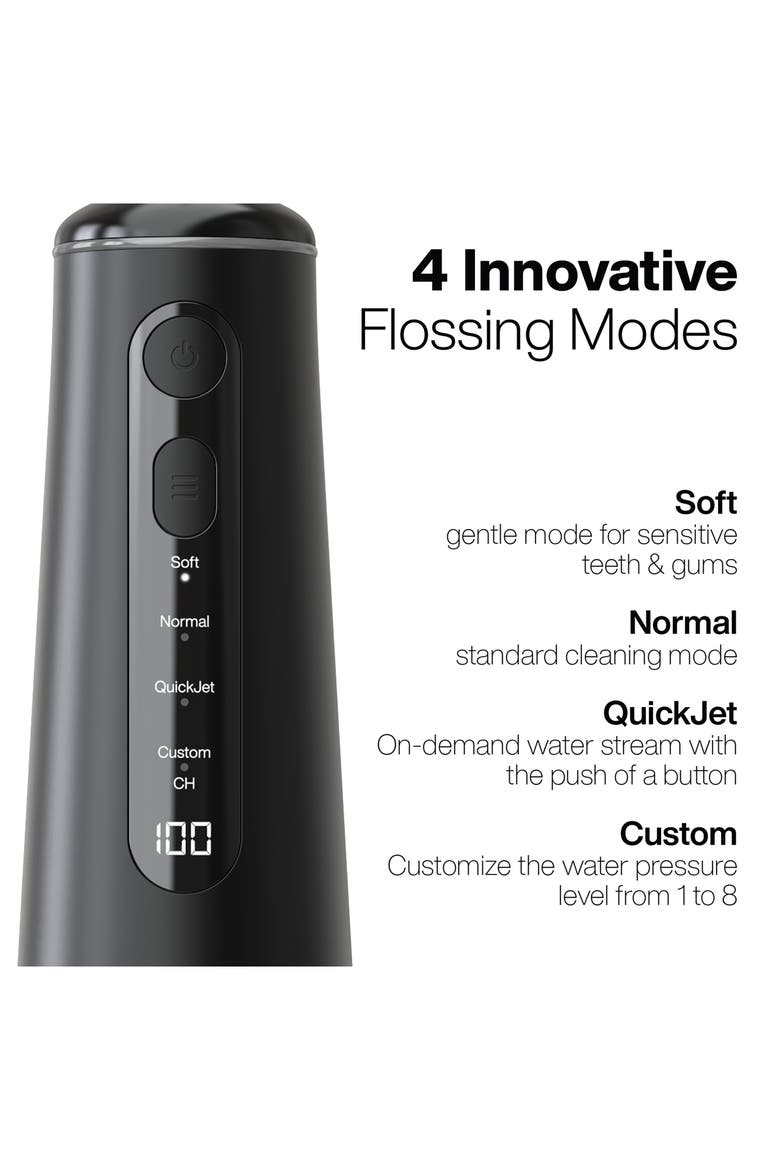 Elite Flosser Rechargeable Water Flosser Black, Alternate, color, BLACK