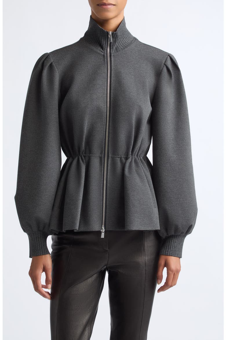 Ida Drawstring Waist Zip Jacket, Main, color, SHADOW