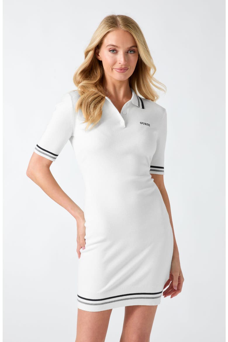 Jasmine Polo Sweater Minidress, Alternate, color, WHITE