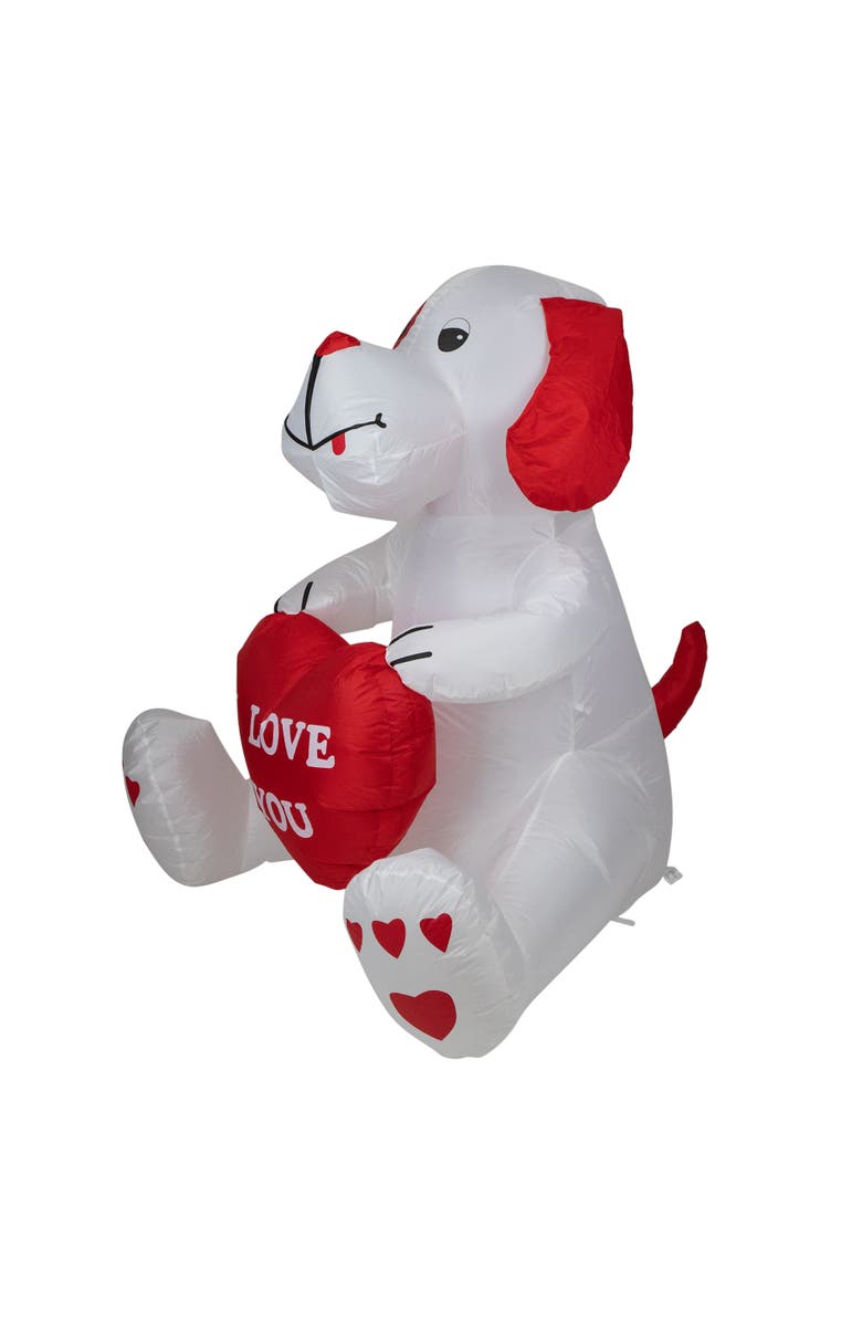 Northlight LED Lighted Inflatable Valentine's Day Doggie Outdoor Decoration - 4', Alternate, color, Red