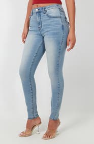 True Religion Halle High Waist Flap Skinny Jeans
