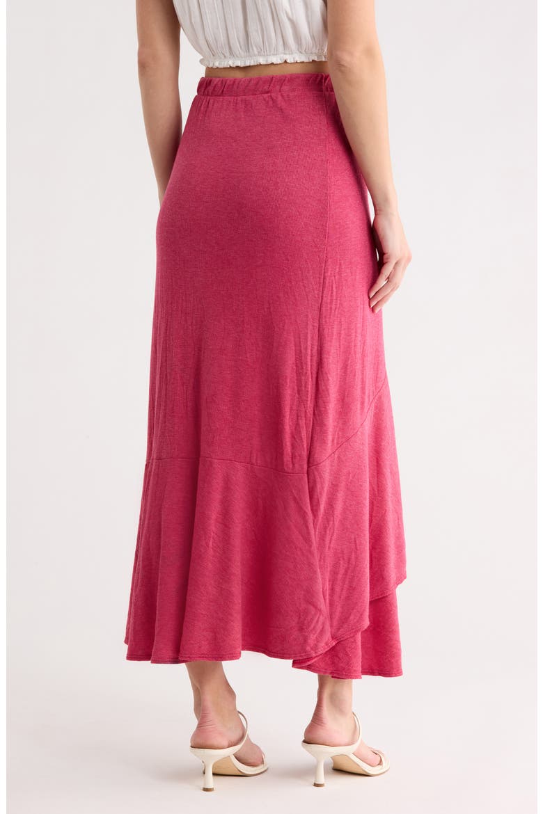 Wrap Midi Skirt, Alternate, color, ROSEWOOD