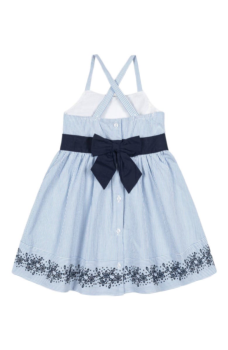Hope 
Henry Girls
 Organic Embroidered Special Sundress, Kids, Alternate, color, Blue Seersucker