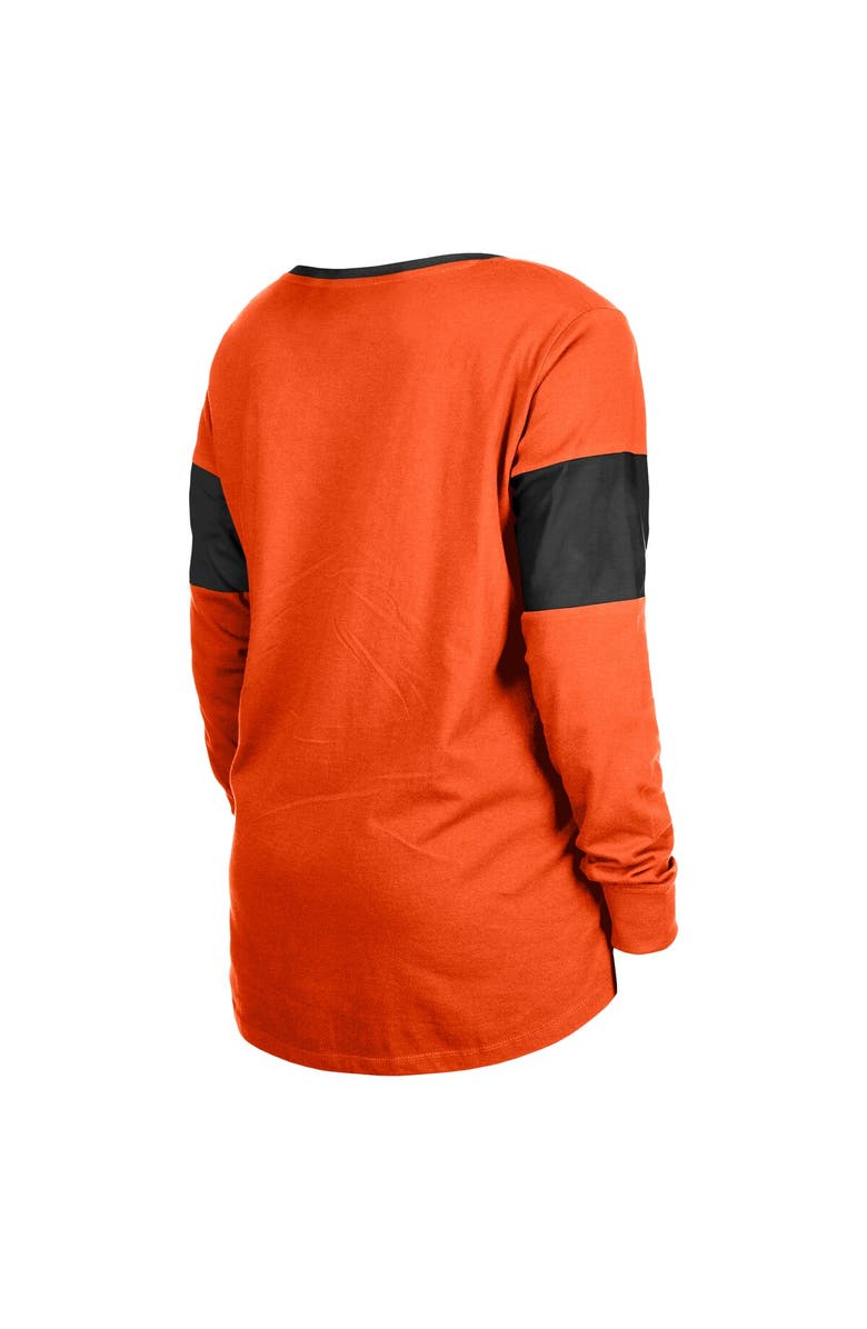 New Era Women's New Era Orange Cincinnati Bengals Lace-Up Notch-Neck Long Sleeve T-Shirt, Alternate, color, Orange