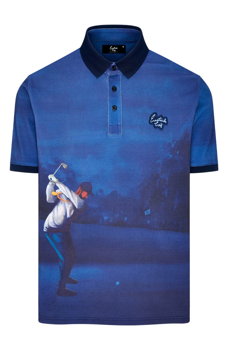 Eastside Golf Piqué Graphic Polo, Main, color, Blue Void