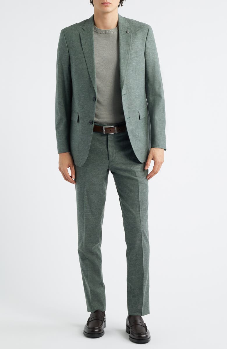 AllSaints Ross Slim Fit Cotton Blend Suit, Main, color, Olive