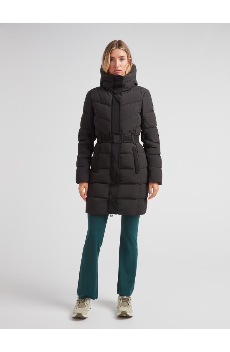 JACK1T Diamond Belted Hooded Down Coat, Alternate, color, Black