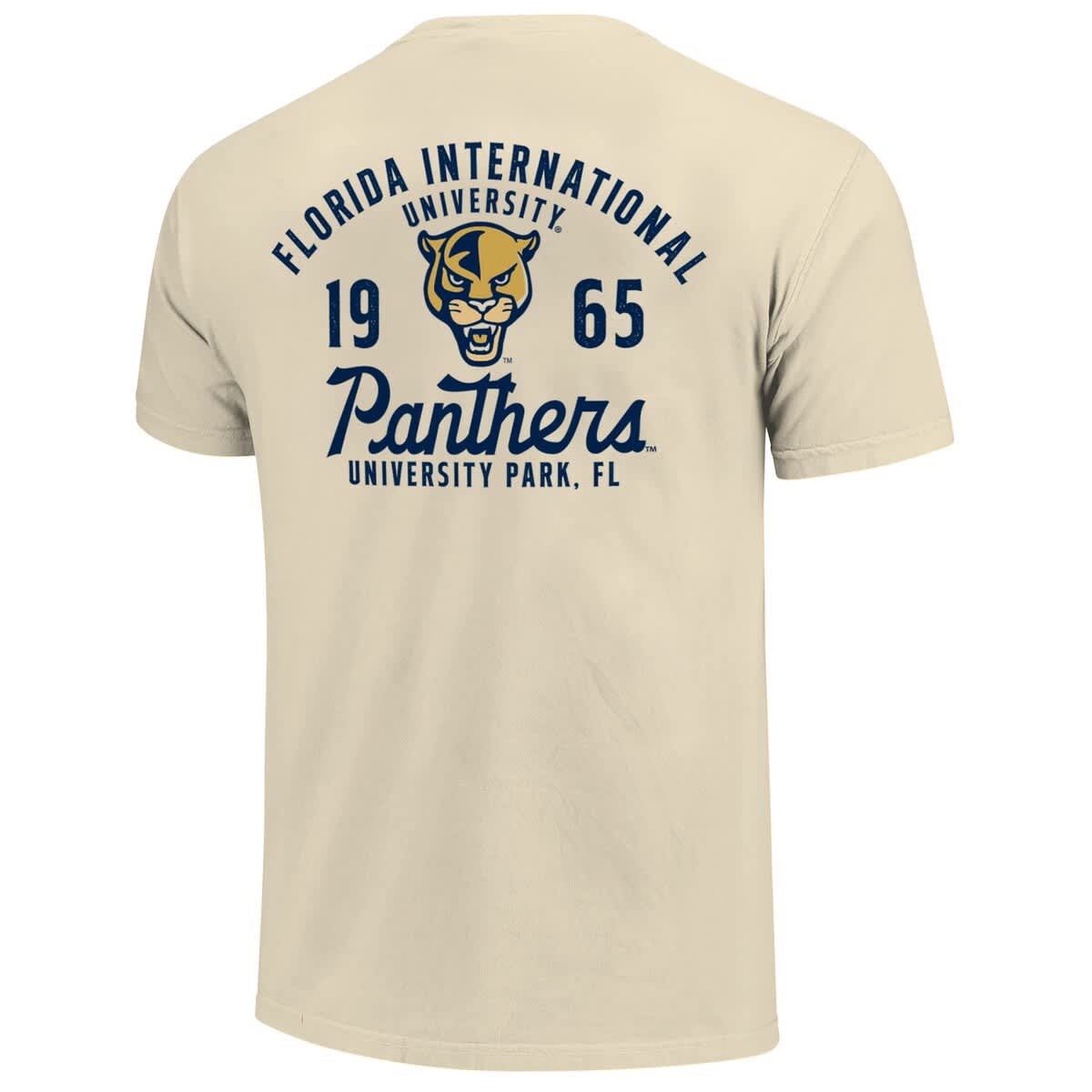IMAGE ONE Men's Cream FIU Panthers Comfort Colors Mascot Overlay T ...
