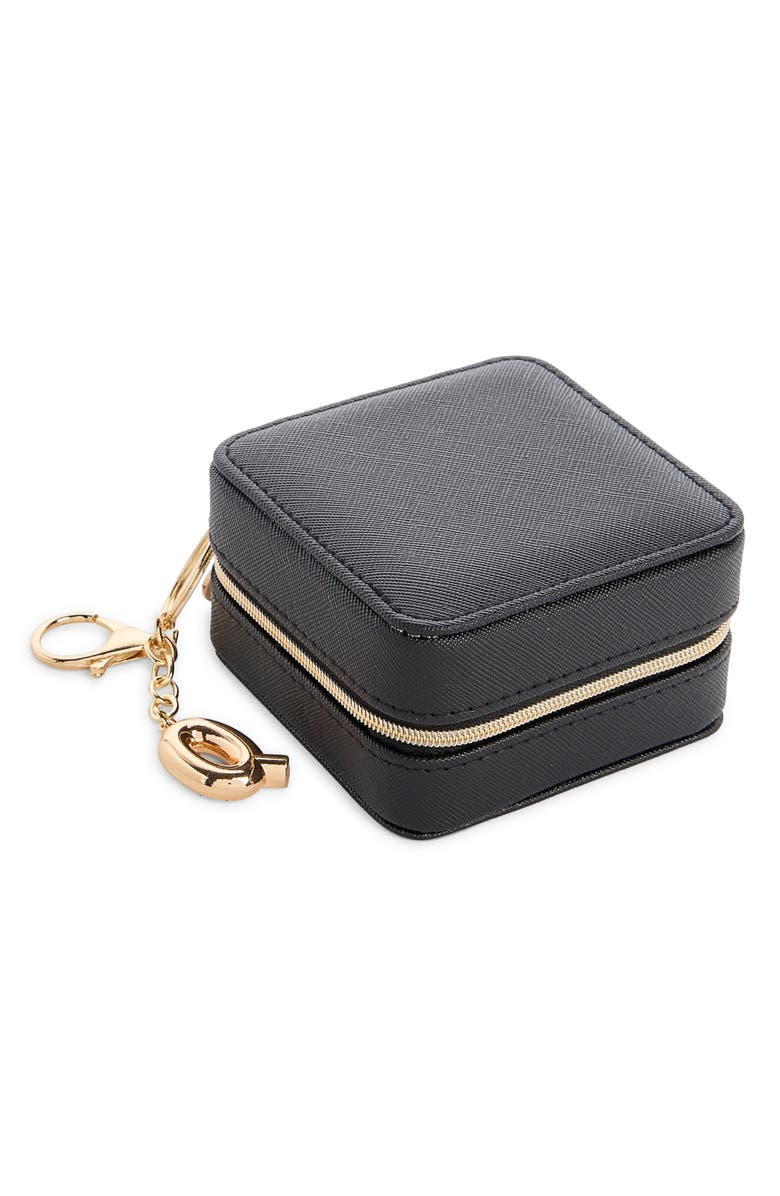 Nordstrom Detachable Initial Charm Jewelry Box, Main, color, Q- Black- Gold