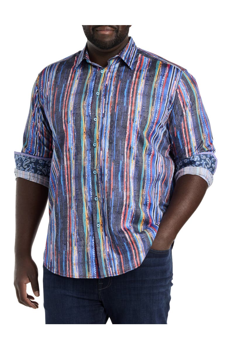 Robert Graham Big & Tall Baja Sport Shirt, Main, color, Multi