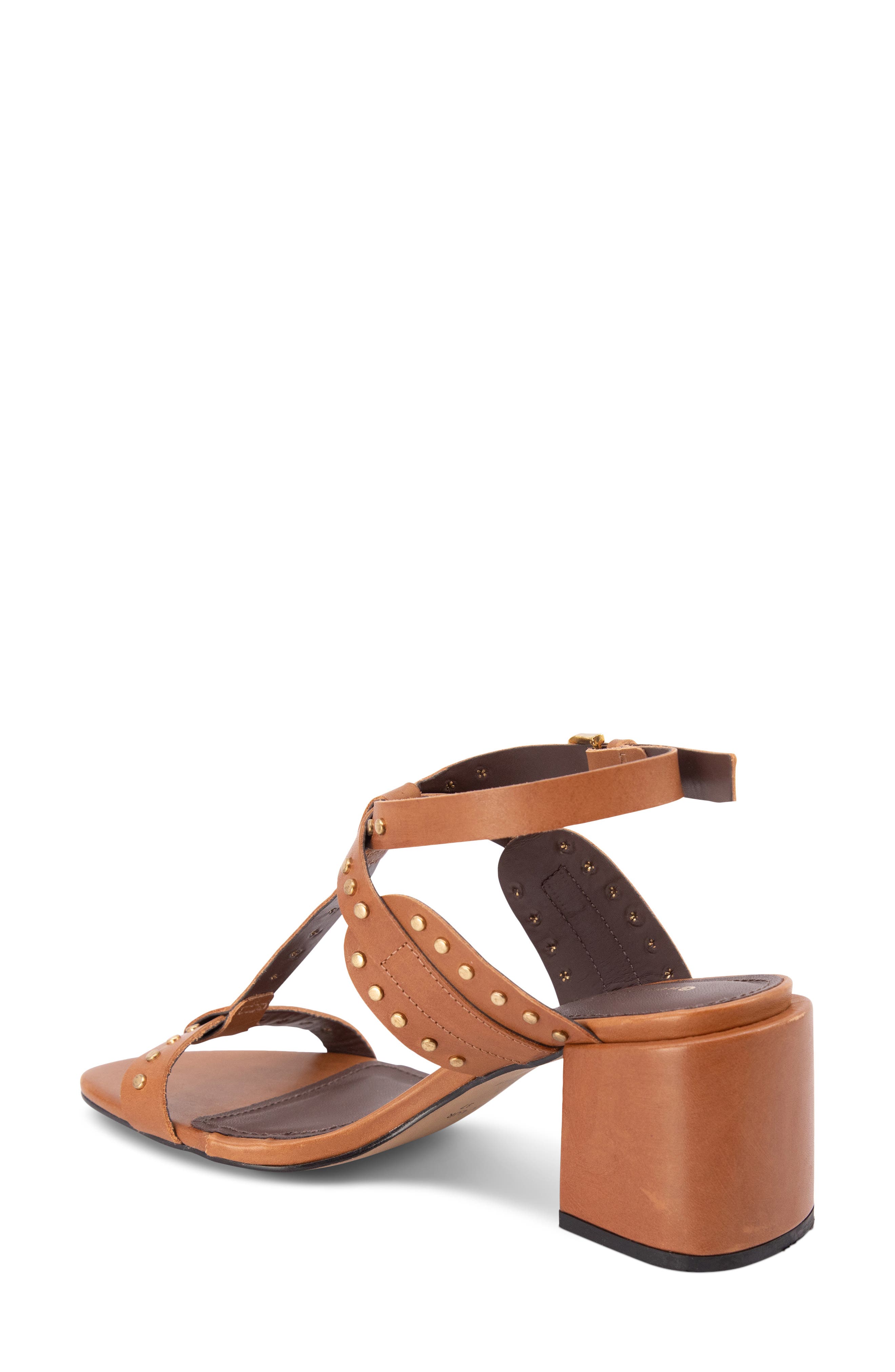 Chocolat Blu Edella Studded Ankle Strap Sandal, Alternate, color, Whiskey Leather