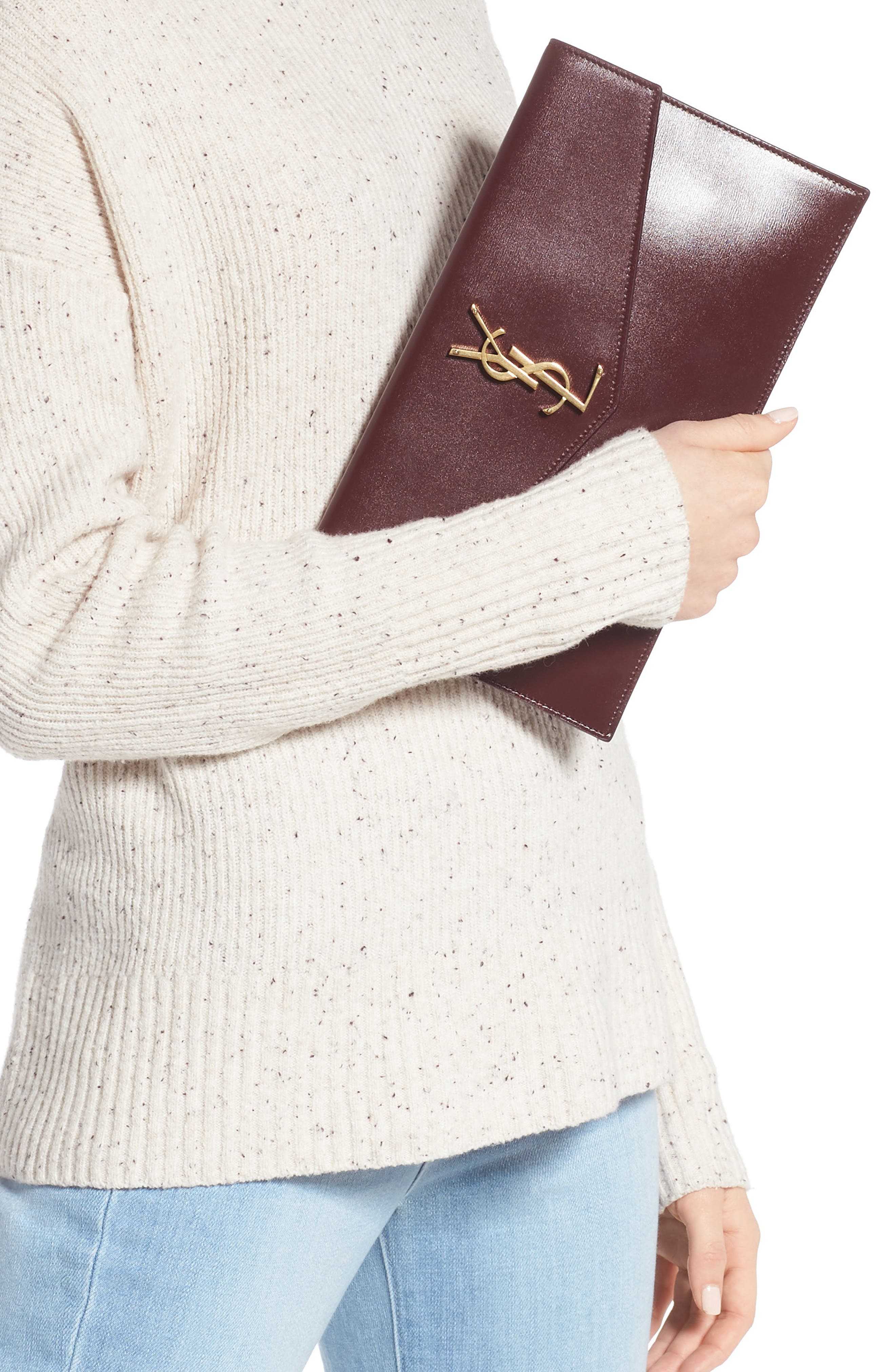 Saint Laurent Medium Uptown Cabas Satchel, Alternate, color, 