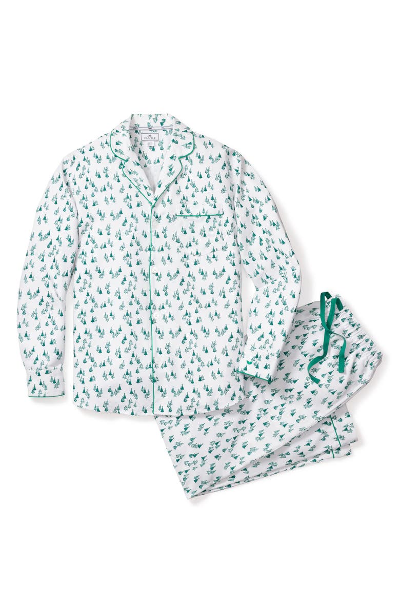 Petite Plume Evergreen Forest Cotton Pajamas, Main, color, 