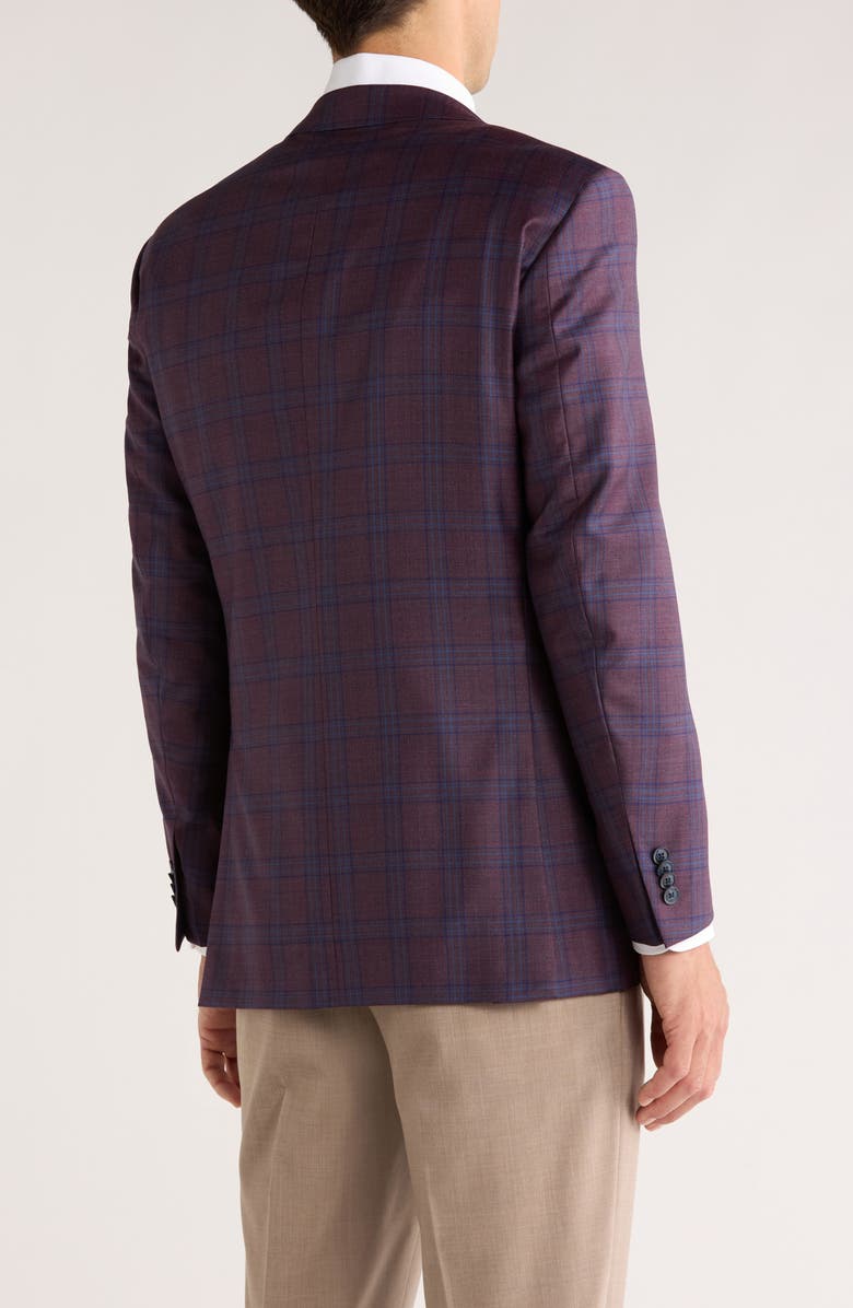 Peter Millar Wine Plaid Sport Coat, Alternate, color, Dark Red