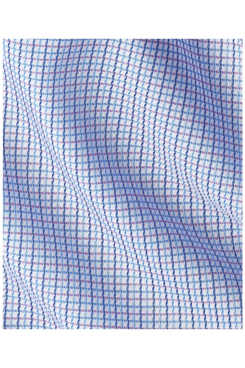 Trim Fit Micro Dobby Check Dress Shirt, Alternate, color, BLUE/ BERRY