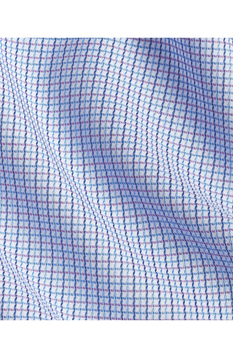 David Donahue Stripe Cotton Dobby Button-Up Shirt, Alternate, color, Blue/ Berry