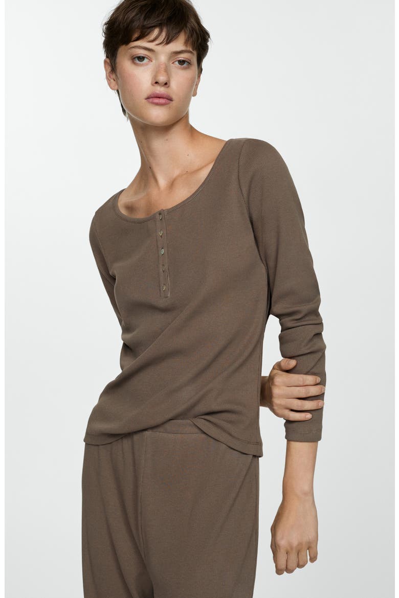 Two-Piece Pajamas, Alternate, color, MEDIUM BROWN