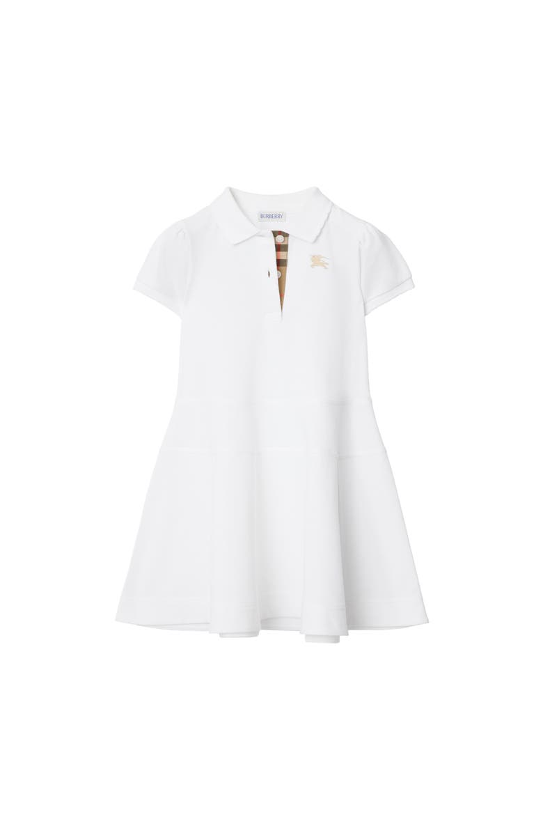 Burberry Girls' Cotton Polo Shirt Dress, Main, color, White