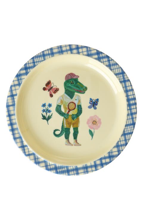 x Nathalie Lété Set of 2 Melamine Kid's Lunch Plate