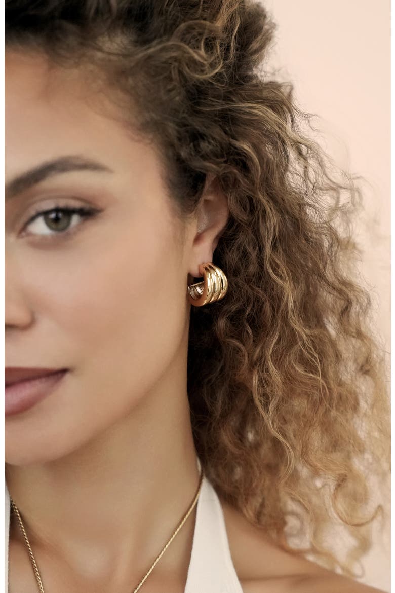 Rooted Vines Medium Hoop Earrings, Alternate, color, GOLD