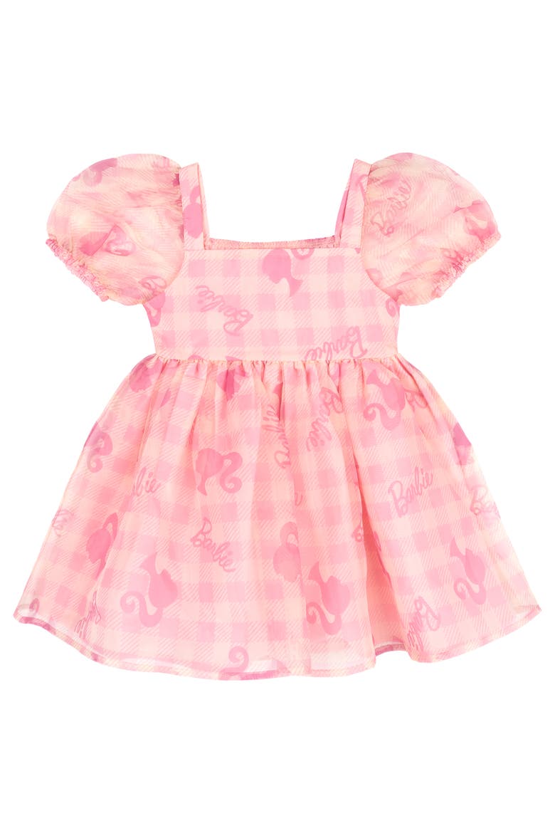 Short Sleeve Flare Dress, Main, color, Barbie Pink