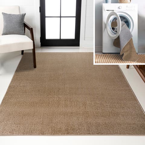 Twyla Classic Solid Low-Pile Machine-Washable Area Rug