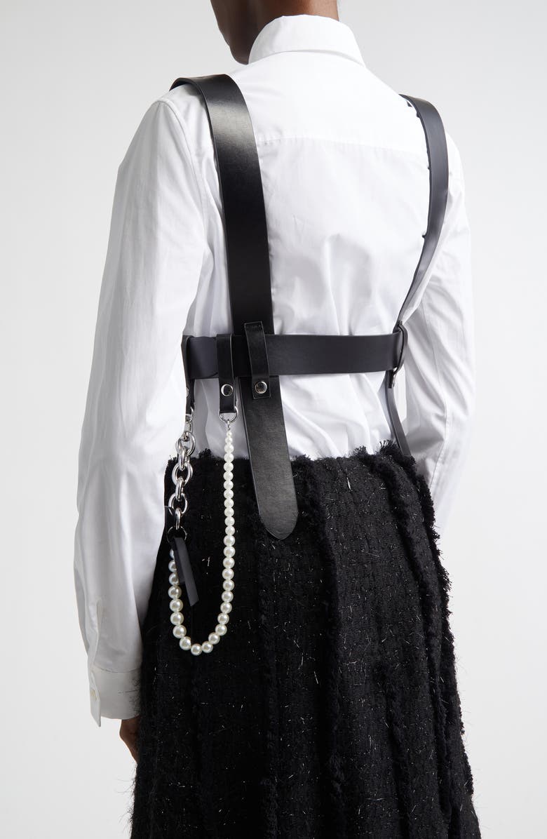 Simone Rocha Belted Leather Harness, Alternate, color, Black/ Silver