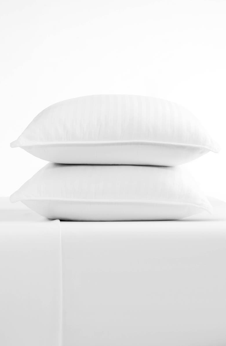 HOMESPUN 2-Pack Gel Fiber Cotton Pillows, Alternate, color, White