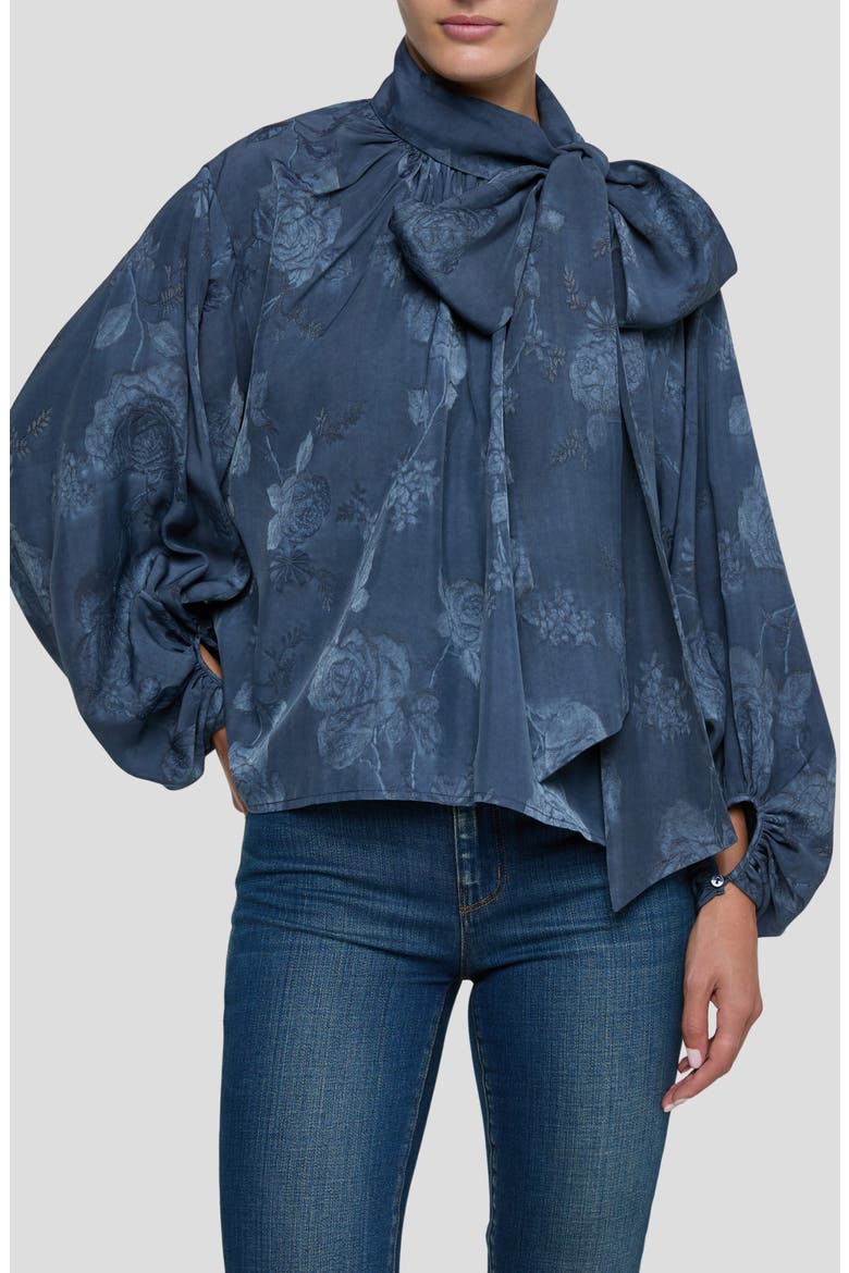 Rhett Floral Print Blouson Sleeve Shirt, Main, color, VINTAGE INDIGO FLORAL