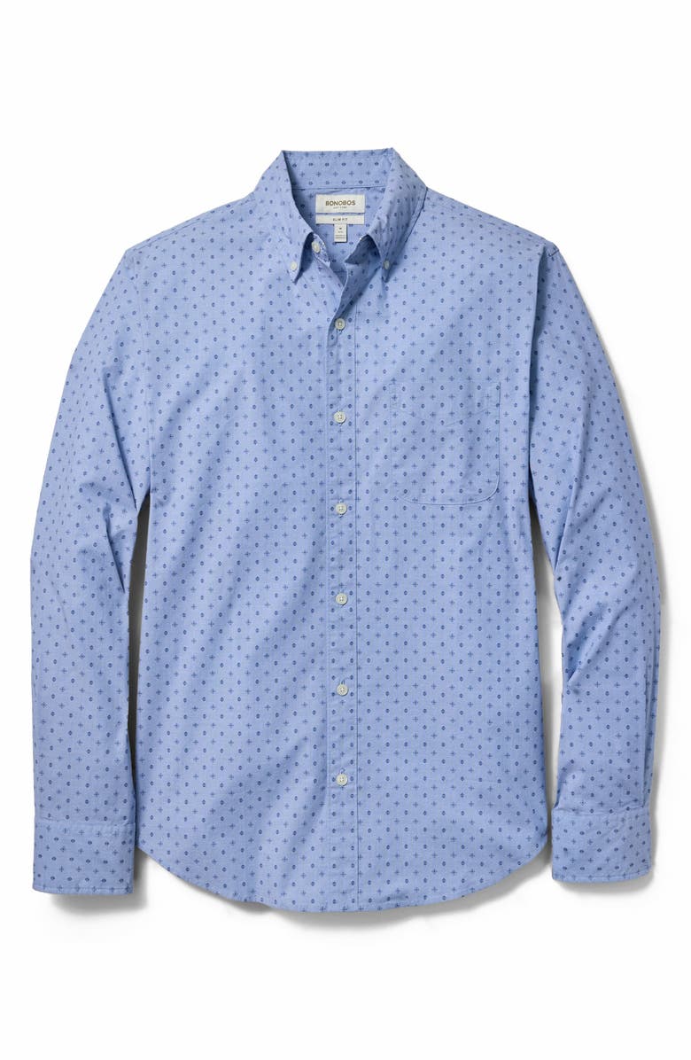 Bonobos Everyday Geometric Stretch Cotton Shirt, Alternate, color, Blue Ikaria Geo