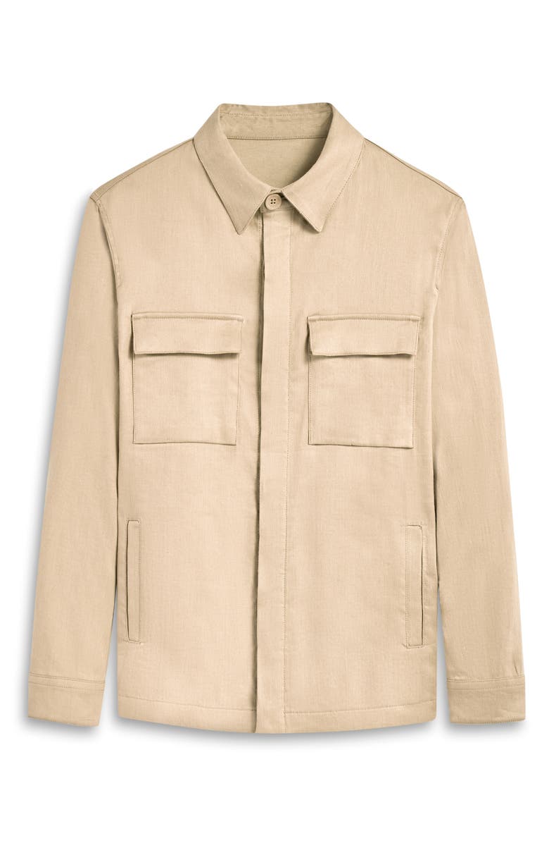 Bugatchi Linen & Cotton Button-Up Shirt Jacket, Alternate, color, 