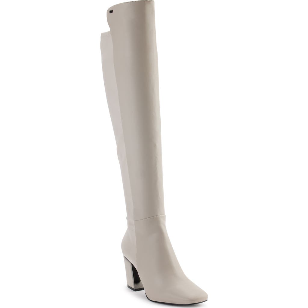 Dkny Cilli Knee High Womens Comfort Insole Manmade Thigh-high Boots In White