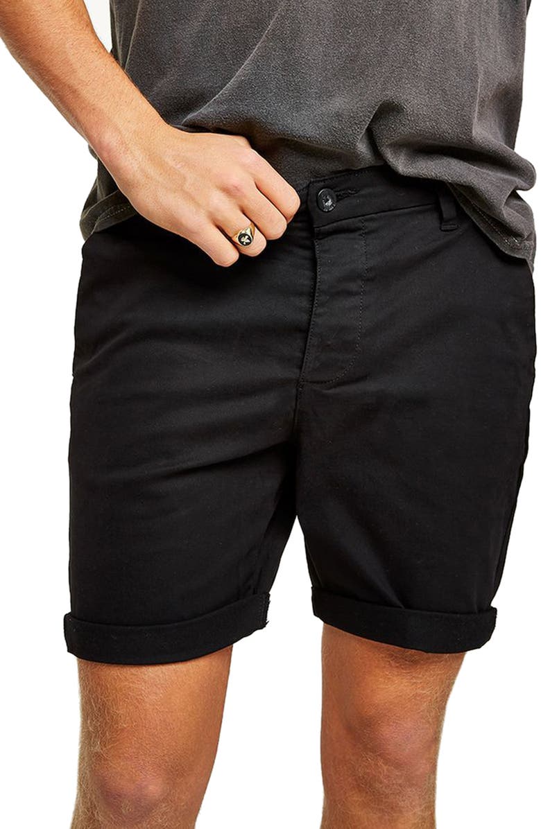 Topman Skinny Fit Chino Shorts, Alternate, color,