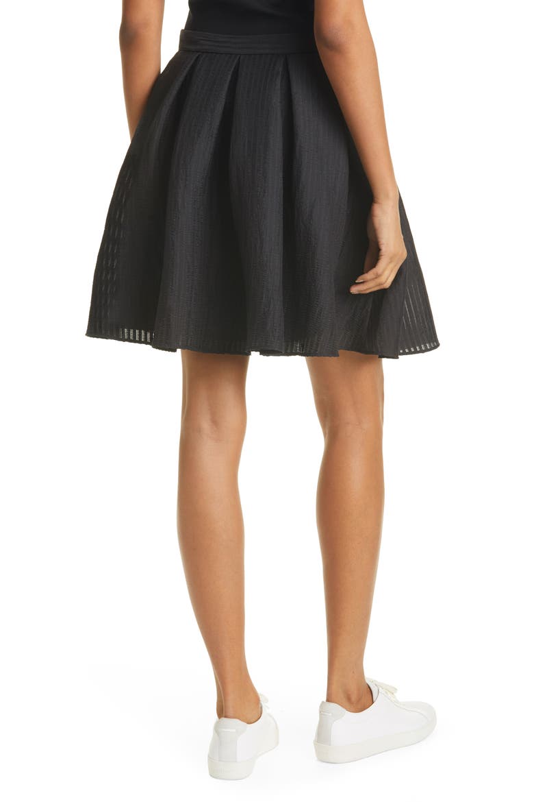 Box Pleat Skater Skirt, Alternate, color, BLACK