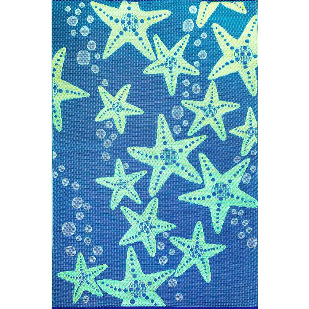 Mad Mats Starfish Blue & Green Rug